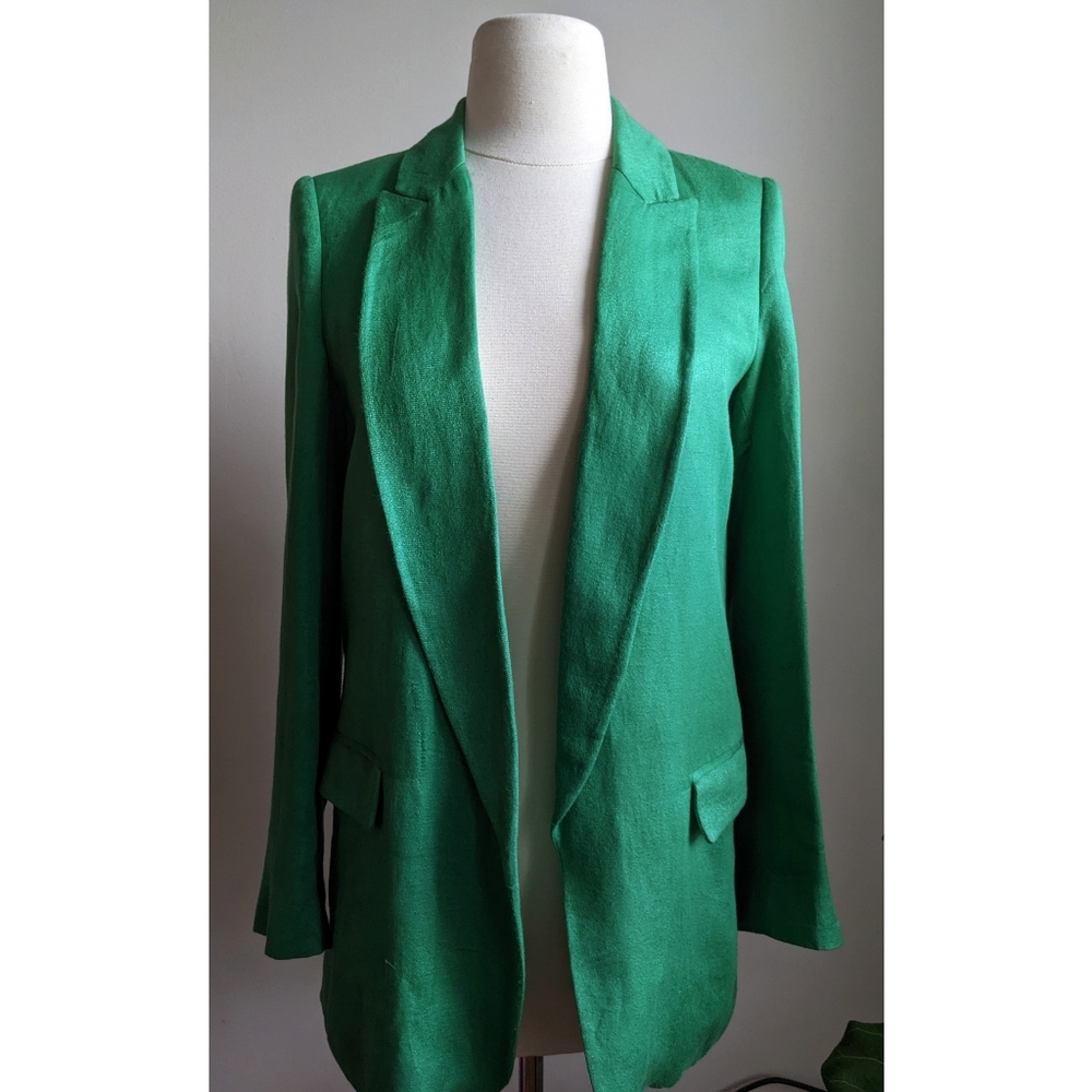 Zara Kelly Green Tuxedo Lined Blazer